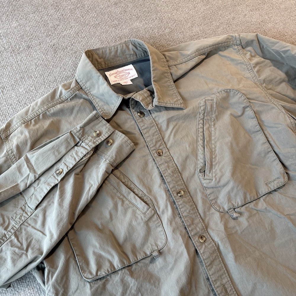 FILSON - Men's Casual Button Down HUNTING Shirt - Olive Green - Large - Picture 2 of 11